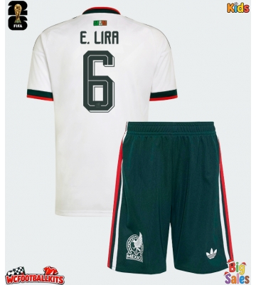 Mexico Erik Lira #6 Replica Away Stadium Kit for Kids World Cup 2026 Short Sleeve (+ pants)